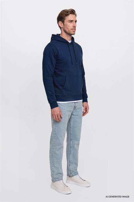 Pamuklu Baggy Fit 5 Cepli Esnek Jean Kot Denim Açık Mavi Denim Pantolon resmi