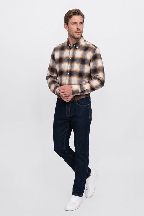 Pamuklu Baggy Fit 5 Cepli Esnek Jean Kot Denim Lacivert Denim Pantolon resmi