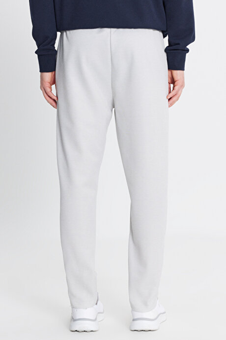 Pamuklu Standart Fit Normal Kesim Beli Bağlamalı Yan Cepli Jakarlı Gri Eşofman Altı resmi