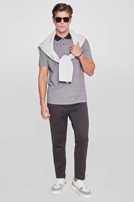 Pamuklu Slim Fit Dar Kesim Polo Yaka Acı Kahve Tişört resmi