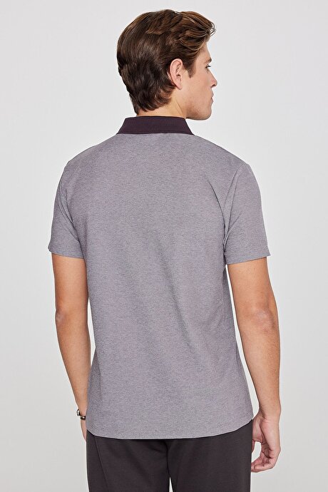 Pamuklu Slim Fit Dar Kesim Polo Yaka Acı Kahve Tişört resmi