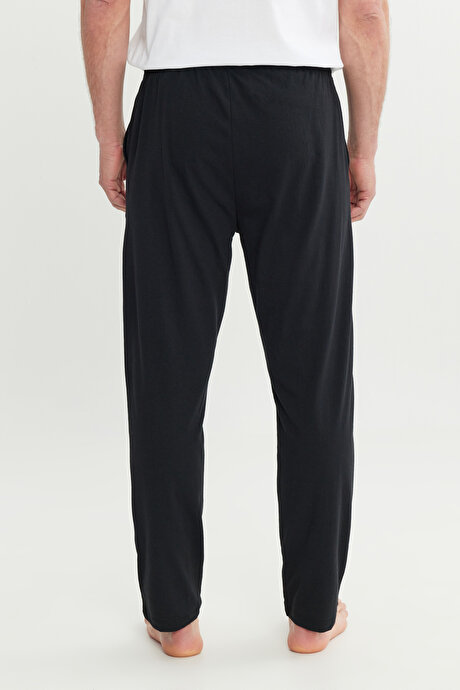 Pamuklu Standart Fit Normal Kesim Beli Lastikli Cepli Siyah PIJAMA ALTI resmi
