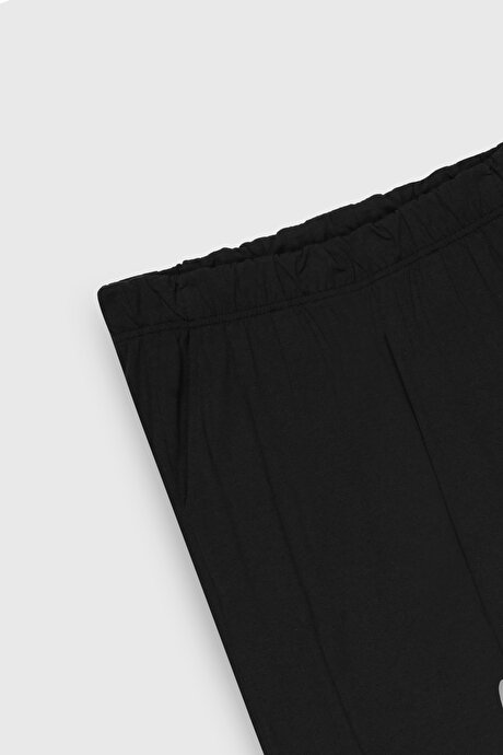 Pamuklu Standart Fit Normal Kesim Beli Lastikli Cepli Siyah PIJAMA ALTI resmi