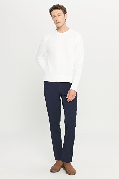 Yumuşak Dokulu Slim Fit Dar Kesim 5 Cepli Esnek Casual Lacivert Pantolon resmi