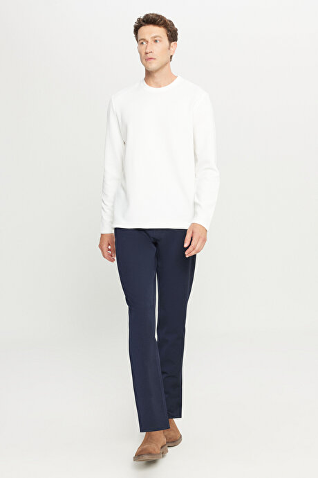 Yumuşak Dokulu Slim Fit Dar Kesim 5 Cepli Esnek Casual Lacivert Pantolon resmi