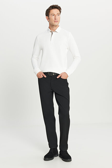 Yumuşak Dokulu Slim Fit Dar Kesim 5 Cepli Esnek Casual Siyah Pantolon resmi