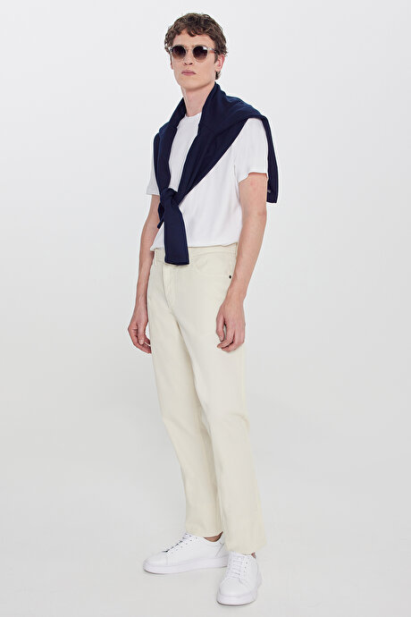 Pamuklu Slim Fit Dar Kesim 5 Cepli Armürlü Esnek Taş Pantolon resmi