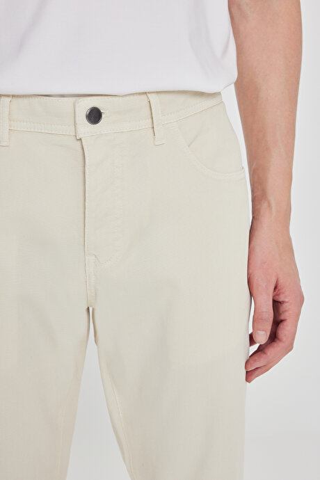 Pamuklu Slim Fit Dar Kesim 5 Cepli Armürlü Esnek Taş Pantolon resmi