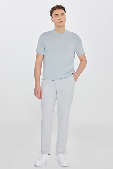 Standart Fit Normal Kesim Bisiklet Yaka Triko Mint Tişört resmi