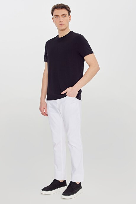 Pamuklu Standart Fit Bisiklet Yaka Basic Siyah Tişört resmi