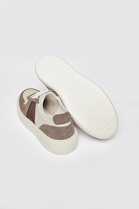 Sneaker Spor Kahve-Bej Ayakkabı resmi