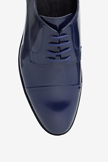 %100 Deri Klasik Rugan Lacivert Ayakkabı resmi