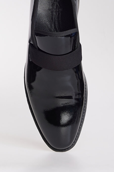 %100 Deri Klasik Rugan Siyah Ayakkabı resmi