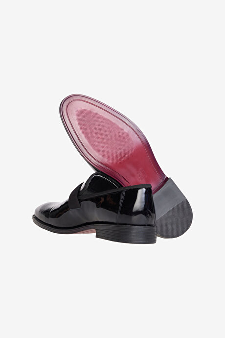 %100 Deri Klasik Rugan Siyah Ayakkabı resmi