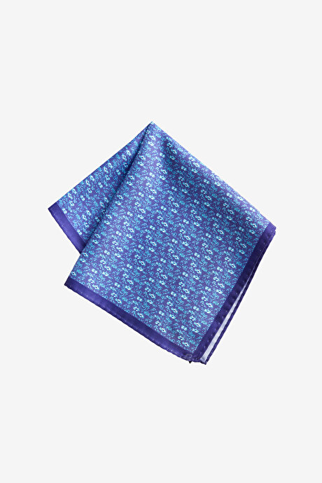 Desenli Turkuaz-Siyah Mendil resmi