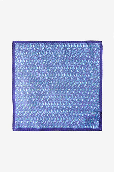 Desenli Turkuaz-Siyah Mendil resmi