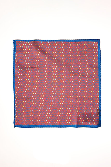 Desenli Kırmızı-Lacivert Mendil resmi