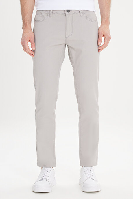 Slim Fit Dar Kesim 5 Cep Armürlü Esnek Taş Pantolon resmi