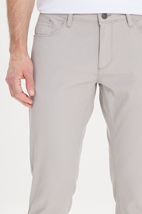 Slim Fit Dar Kesim 5 Cep Armürlü Esnek Taş Pantolon resmi