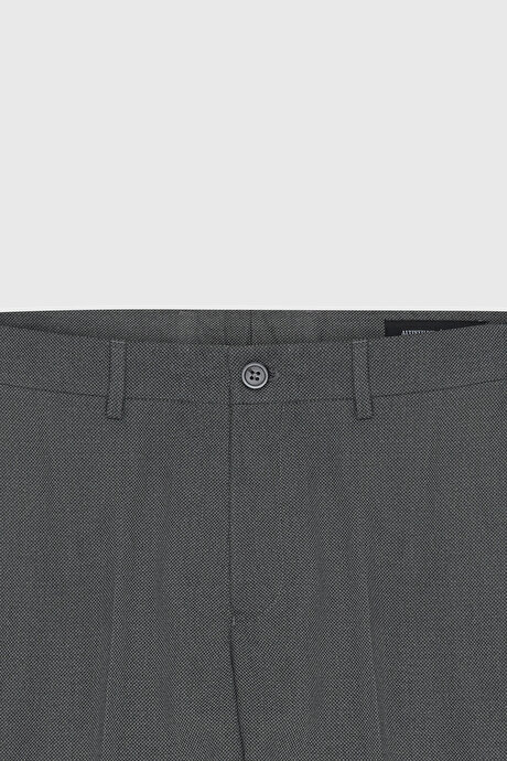 Slim Fit Dar Kesim Kuş Gözü Desenli Esnek Beli Lastikli Bağlamalı Siyah Pantolon resmi