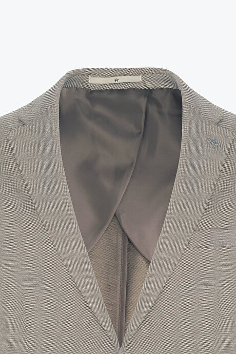 360 Her Yöne Esneyen Slim Fit Dar Kesim Mono Yaka Haki Ceket resmi
