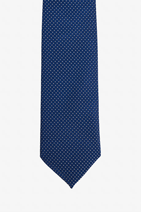 Desenli Lacivert-Beyaz Kravat resmi
