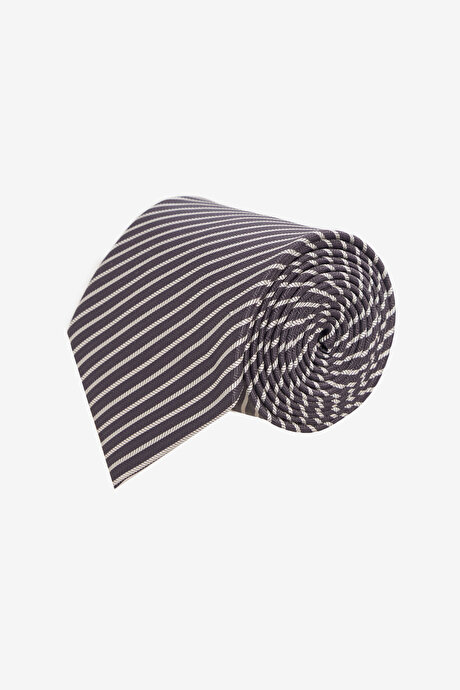 Desenli İndigo-Gri Kravat resmi