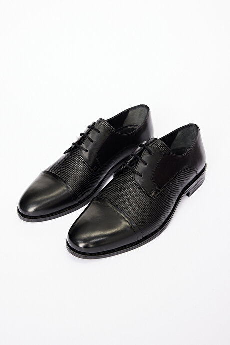 %100 Deri Klasik Siyah Ayakkabı resmi