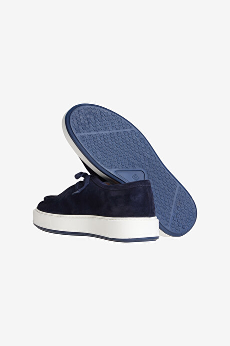 %100 Süet Deri Casual Lacivert Ayakkabı resmi