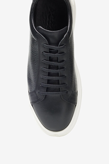 %100 Deri Sneaker Siyah Ayakkabı resmi