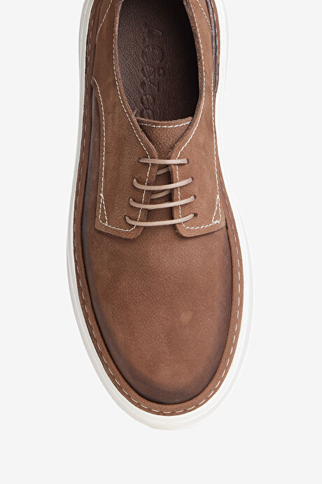 %100 Nubuk Rahat Taban Casual Vizon Ayakkabı resmi