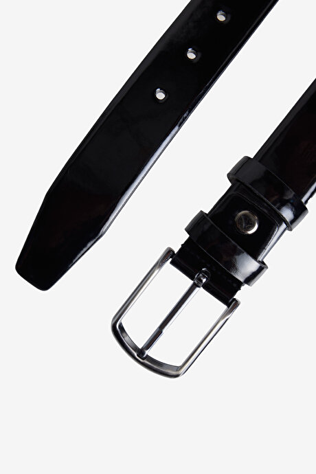 %100 Suni Deri Rugan Siyah Kemer resmi