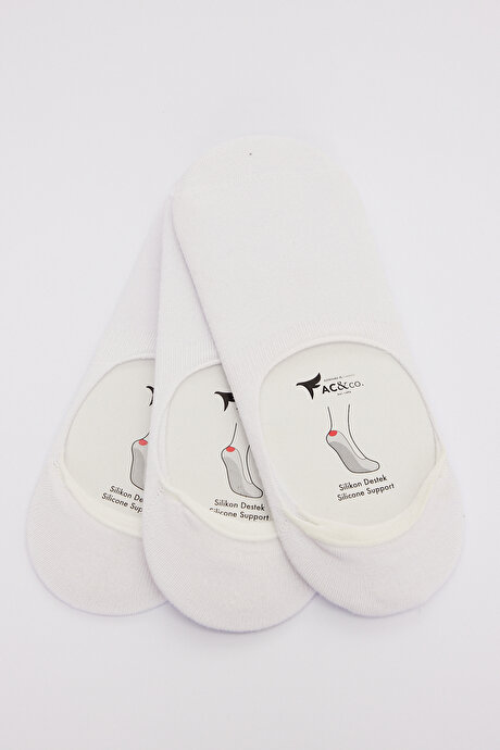 Bambu 3'lü Babet Beyaz Çorap resmi