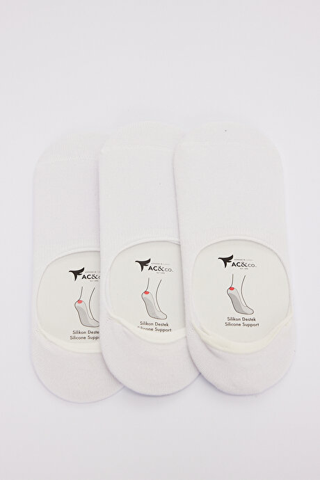 Bambu 3'lü Babet Beyaz Çorap resmi