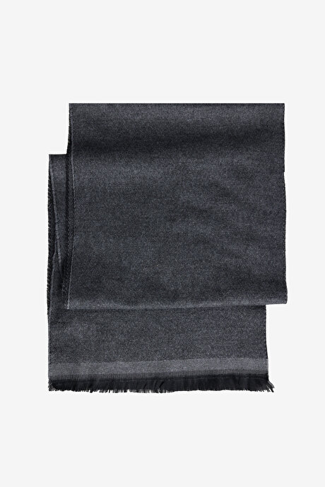 Desenli Sıcak Tutan Antrasit-Gri Atkı resmi