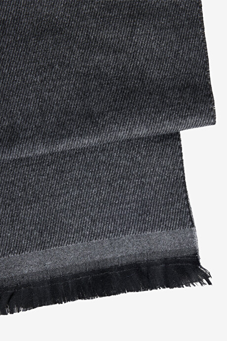 Desenli Sıcak Tutan Antrasit-Gri Atkı resmi