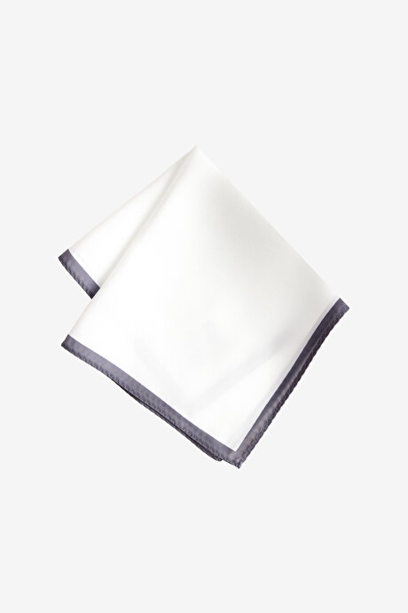 Desenli Beyaz-Gri Mendil resmi