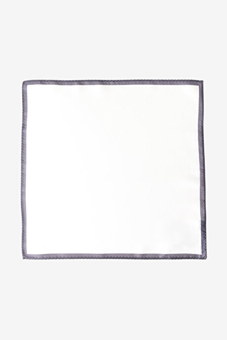 Desenli Beyaz-Gri Mendil resmi