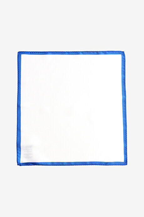 Desenli Beyaz-Saks Mendil resmi