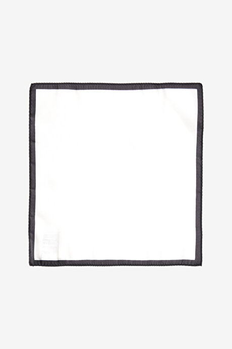 Desenli Beyaz-Siyah Mendil resmi