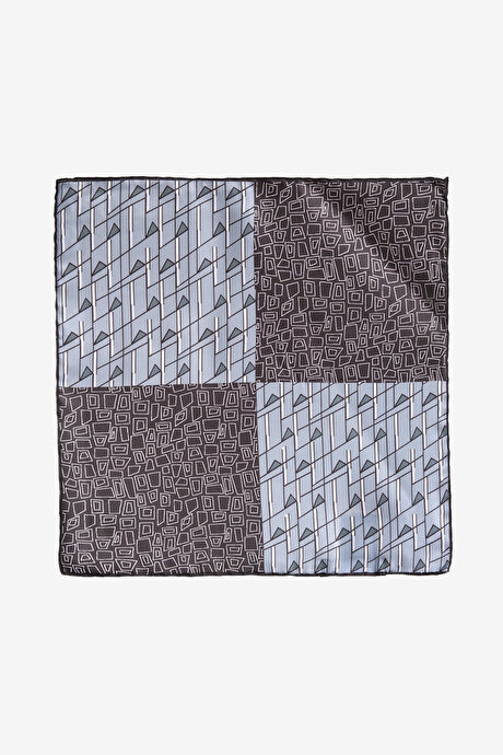 Desenli Siyah-Gri Mendil resmi