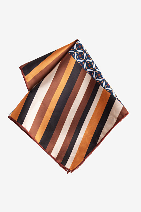 Desenli Kahve-Siyah Mendil resmi