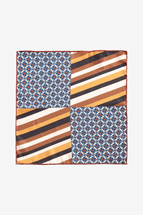 Desenli Kahve-Siyah Mendil resmi