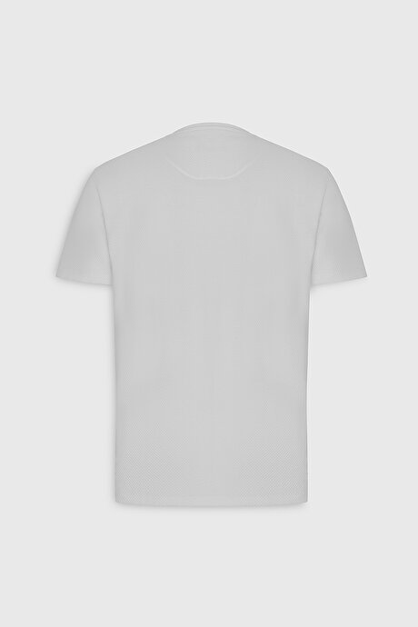 Slim Fit Dar Kesim Bisiklet Yaka Kısa Kollu Yumuşak Tuşeli Basic Beyaz Tişört resmi