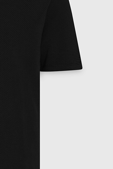 Slim Fit Dar Kesim Bisiklet Yaka Kısa Kollu Yumuşak Tuşeli Basic Siyah Tişört resmi