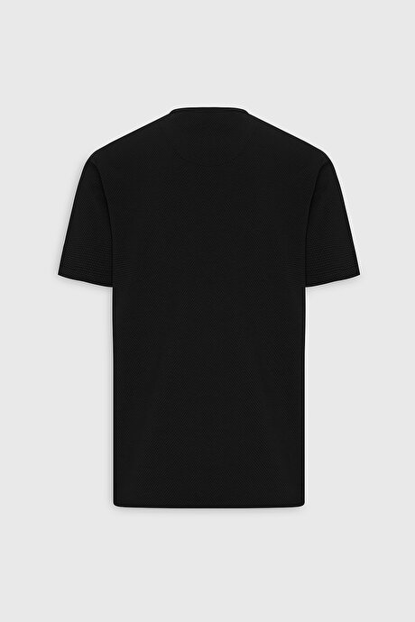 Slim Fit Dar Kesim Bisiklet Yaka Kısa Kollu Yumuşak Tuşeli Basic Siyah Tişört resmi