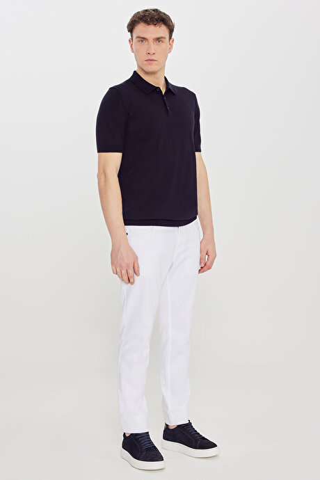 %100 Pamuk Standart Fit Normal Kesim Polo Yaka Triko Siyah Tişört resmi