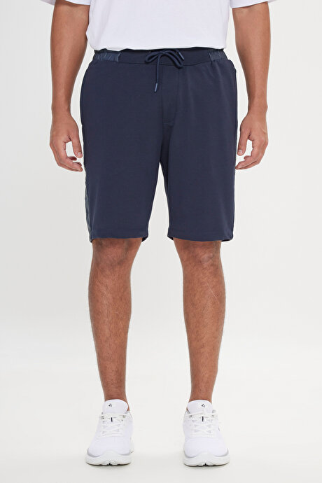 Standart Fit Günlük Rahat Spor Örme Lacivert Şort resmi