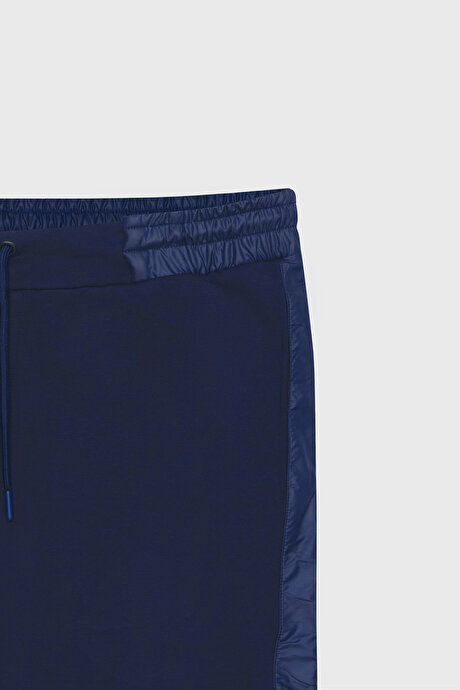 Standart Fit Günlük Rahat Spor Örme Lacivert Şort resmi