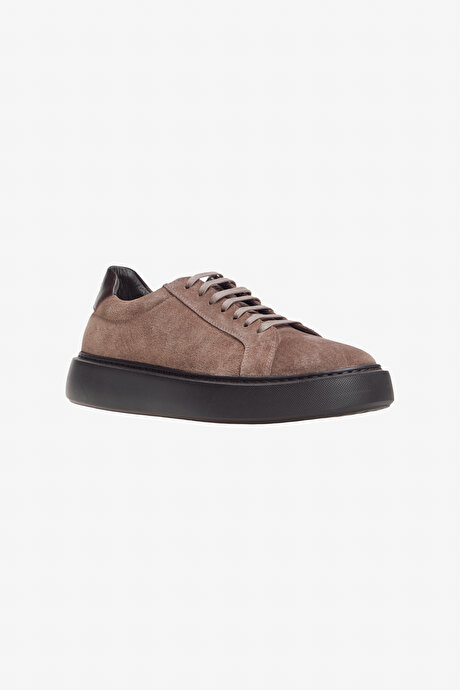%100 Deri Rahat Taban Sneaker Vizon Ayakkabı resmi